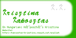 krisztina kaposztas business card